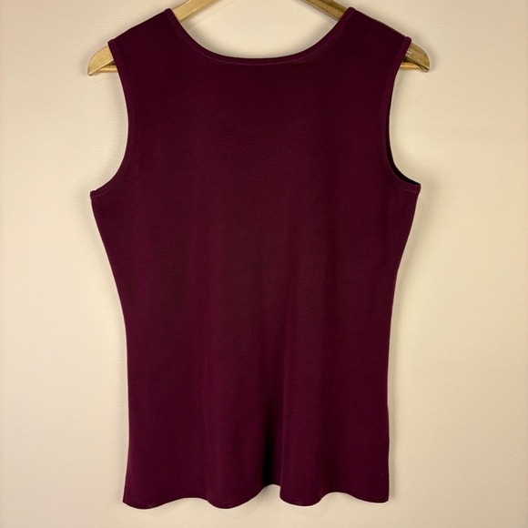 Misook Deep Burgundy Red Knit Sleeveless Tank Top - Picture 2 of 6